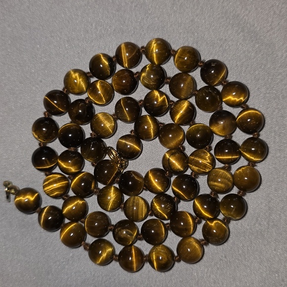 Tigers Eye Jewelry - Genuine Hand-Knotted Tigers Eye Necklace